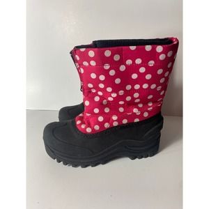 Itasca Pink & White Polkadot Winter Snow Boots Size 1 Girls